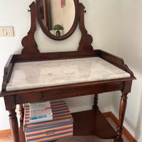 Specchiera legno e marmo