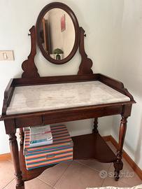 Specchiera legno e marmo