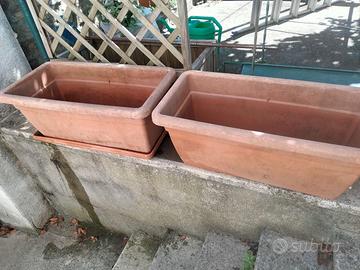 grande fioriera plastica con sottovaso 68 cm