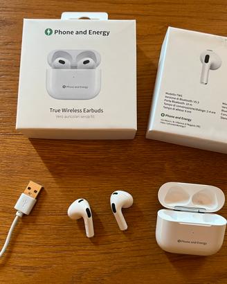 Cuffie auricolari wireless + custodia ricarica