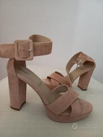 Sandali NeroGiardini camoscio rosa cipria  n.38