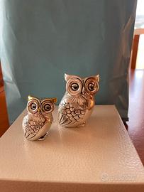 Coppia di gufetti in argento 925