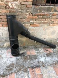 Elemento T 45° Coibentato Inox Nero Doppia Parete
