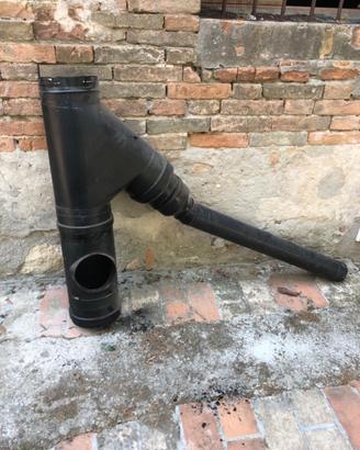 Elemento T 45° Coibentato Inox Nero Doppia Parete