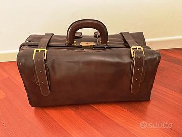 Borsa Dottore in pelle e valigia in pelle vintage