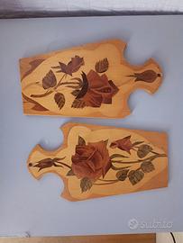 taglieri in legno intarsiato n. 2 