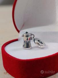 Charm Ciondolo Caffettiera Moka in Argento 