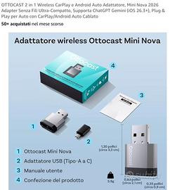 Ottocast 2in 1 CarPlay e Android Auto Mini Nova AI