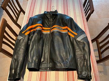 Giubbotto in pelle da moto spyke con protezioni