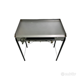 Barbecue a Gas Piastra Acciaio Inox Griglia 80x50