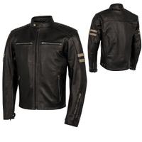 GIACCA PELLE VINTAGE MOTO CAFE' RACER MOORE MARRON