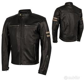 GIACCA PELLE VINTAGE MOTO CAFE' RACER MOORE MARRON