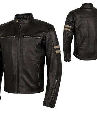 GIACCA PELLE VINTAGE MOTO CAFE' RACER MOORE MARRON