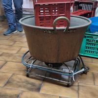 pentola in rame e braciere a gas 