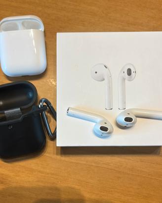 Air pods 2 con cavo + cover con moschettone