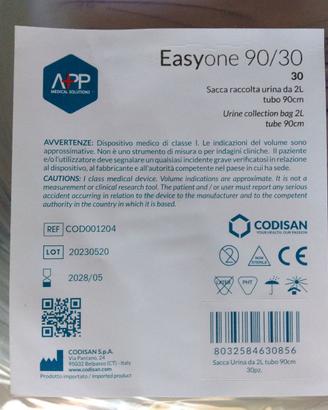 Sacche urina da 2 litri con tubo 90 cm - 30 pezzi