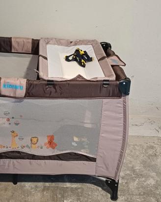 Lettino/box da viaggio con fasciatio e ruote Kiduk
