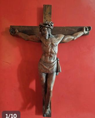 Crocifisso intagliato h cm 80