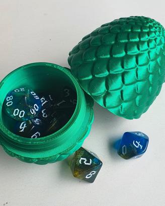 Uovo di drago portadadi + 7 dadi D&D GDR