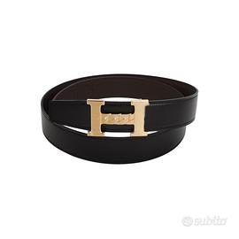 Cintura con fibbia in metallo in pelle Hermes