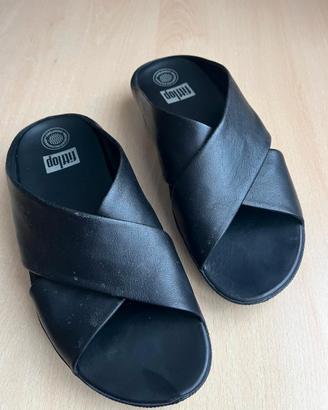 Ciabattine FITFLOP LULU  in pelle nera n.42