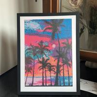 Quadro diamond painting palme e tramonto 30x40 cm