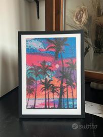 Quadro diamond painting palme e tramonto 30x40 cm