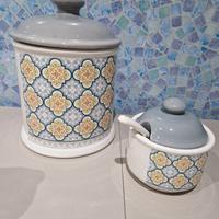 Set biscottiera e zuccheriera ceramica 