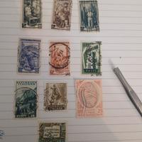 10 francobolli italiani usati anni 50 