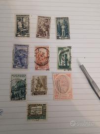 10 francobolli italiani usati anni 50 