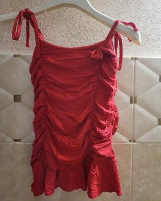 maglia drappeggiata con fiocchetto e bretelle