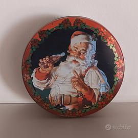 Scatola latta Coca-Cola vintage Babbo Natale 18x7