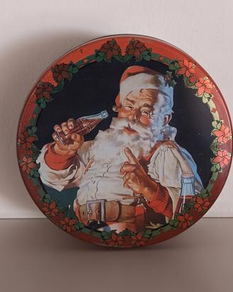 Scatola latta Coca-Cola vintage Babbo Natale 18x7