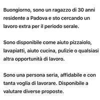 Aiuto pizzaiola addetto alle pulizie aiuto cuoco