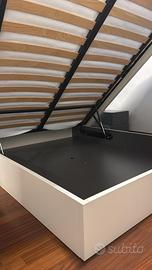 Letto contenitore ALFA Pianca con Sommier Legno