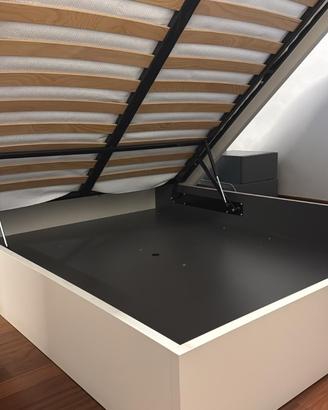 Letto contenitore ALFA Pianca con Sommier Legno