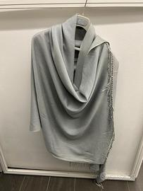 Pashmina scialle sciarpa azzurro 205x95 cm