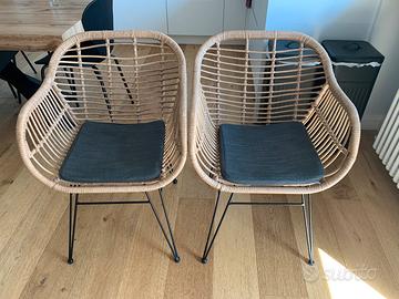 Set di 2 sedie intrecciate