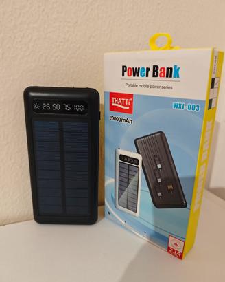 Power Bank Solare 20000mAh THATTi | Nuovo con Cavi