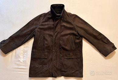 Giaccone uomo in vera pelle scamosciata taglia 56