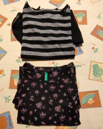 Maglia con tulle e camicia a fantasia: taglia S/M