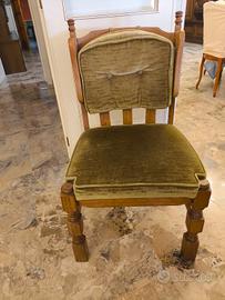 Poltroncine in rovere massello e velluto 