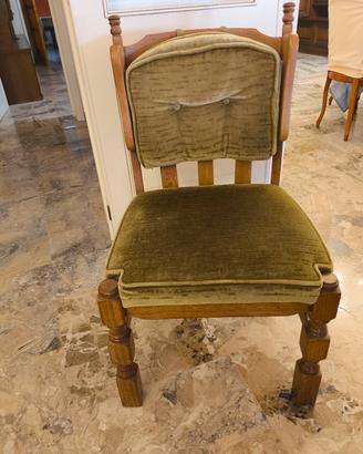 Poltroncine in rovere massello e velluto 
