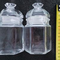 Coppia Barattoli Vintage in Vetro Esagonale 150ml