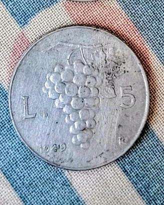 Italia, 5 Lire, 1949
