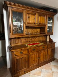 credenza rustica con alzata in pino massello