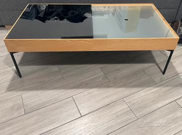 Tavolino da divano in legno e vetro di design