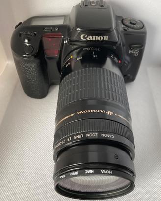 Canon EOS 10+Canon EF 75-300mm+case+lettore barcod