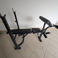 panca multifunzione, bilancieri, pesi, accessori