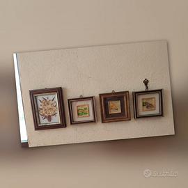 lotto 4 quadretti in legno originali vintage 